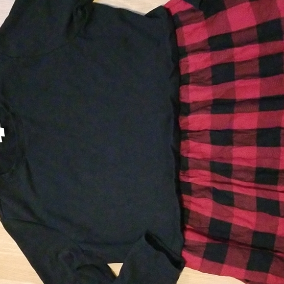 J. Jill black and red plaid long sleeve dress medium petite EUC - Picture 9 of 10